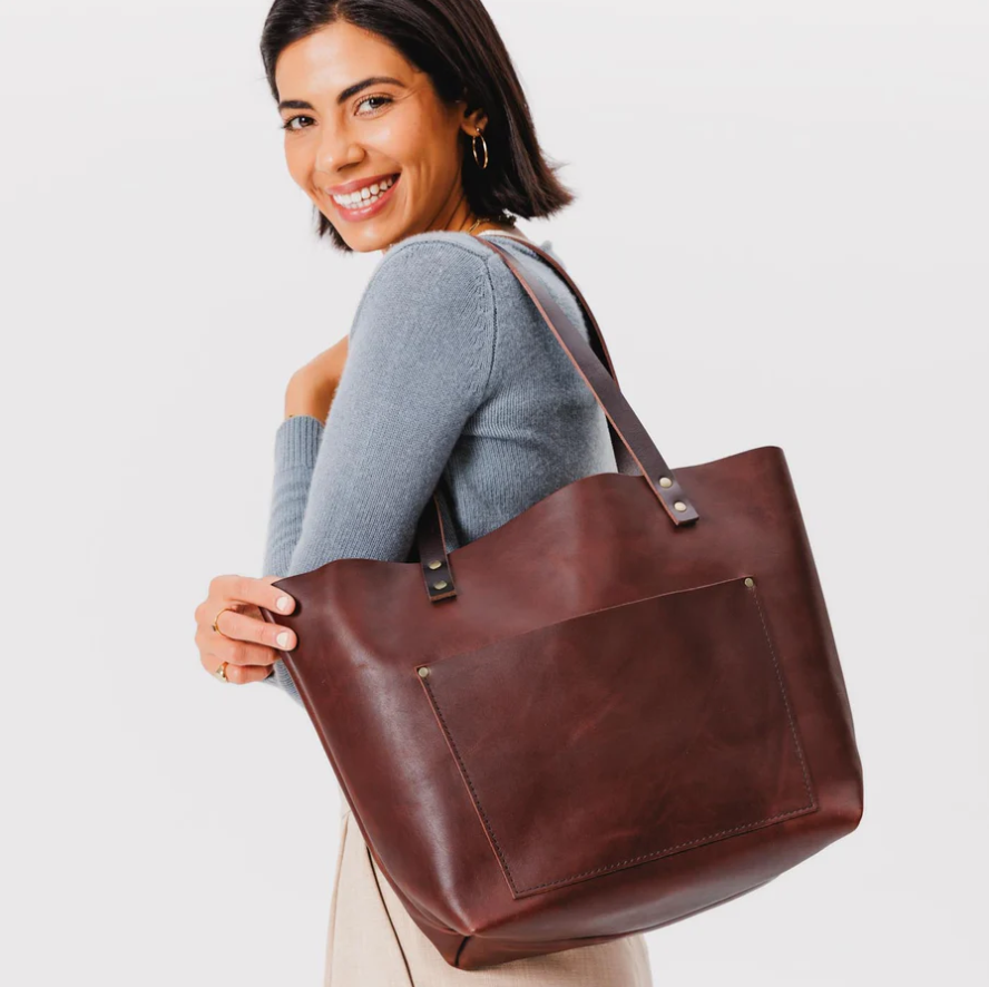 Leather Crossbody Tote